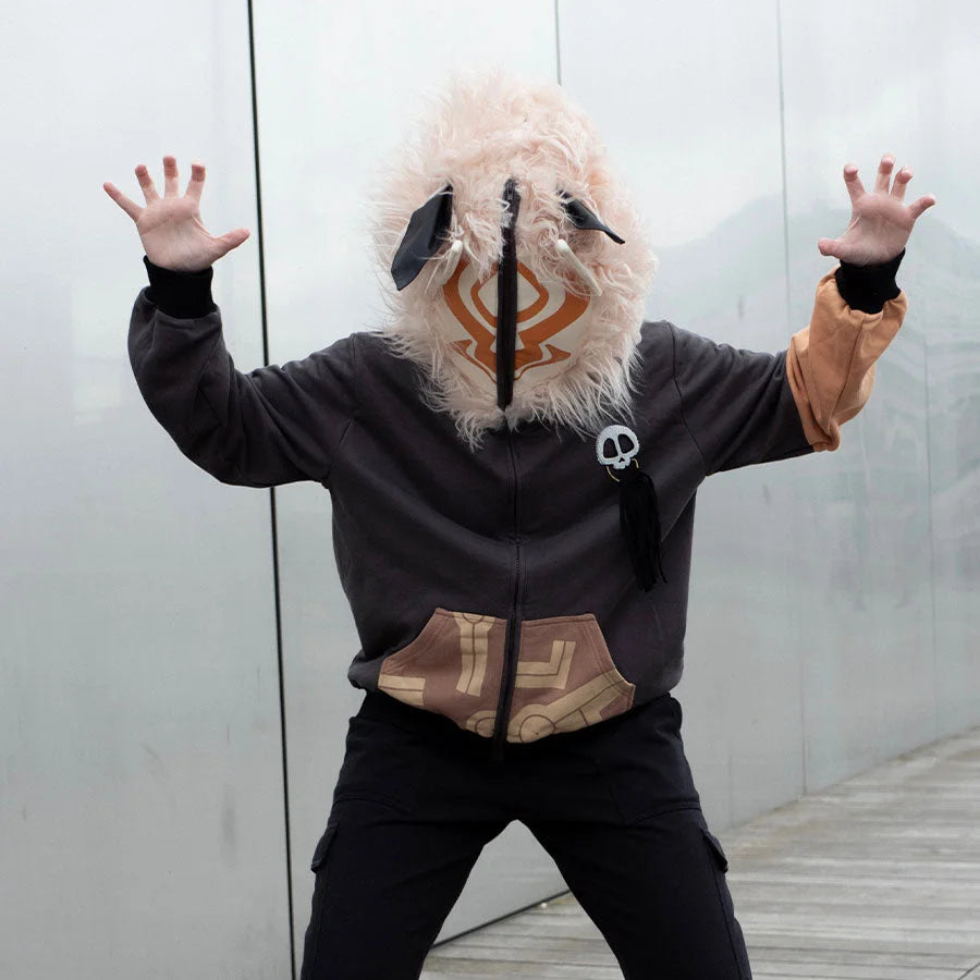 【CLEARANCE】COSFUN Original Genshin Impact Hilichurl Derivative Full Zip Hoodie Sweatshirt IFAN04 L Sweatshirt