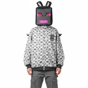 Full zip hoodie looks like Ender Gragon from Minecraft