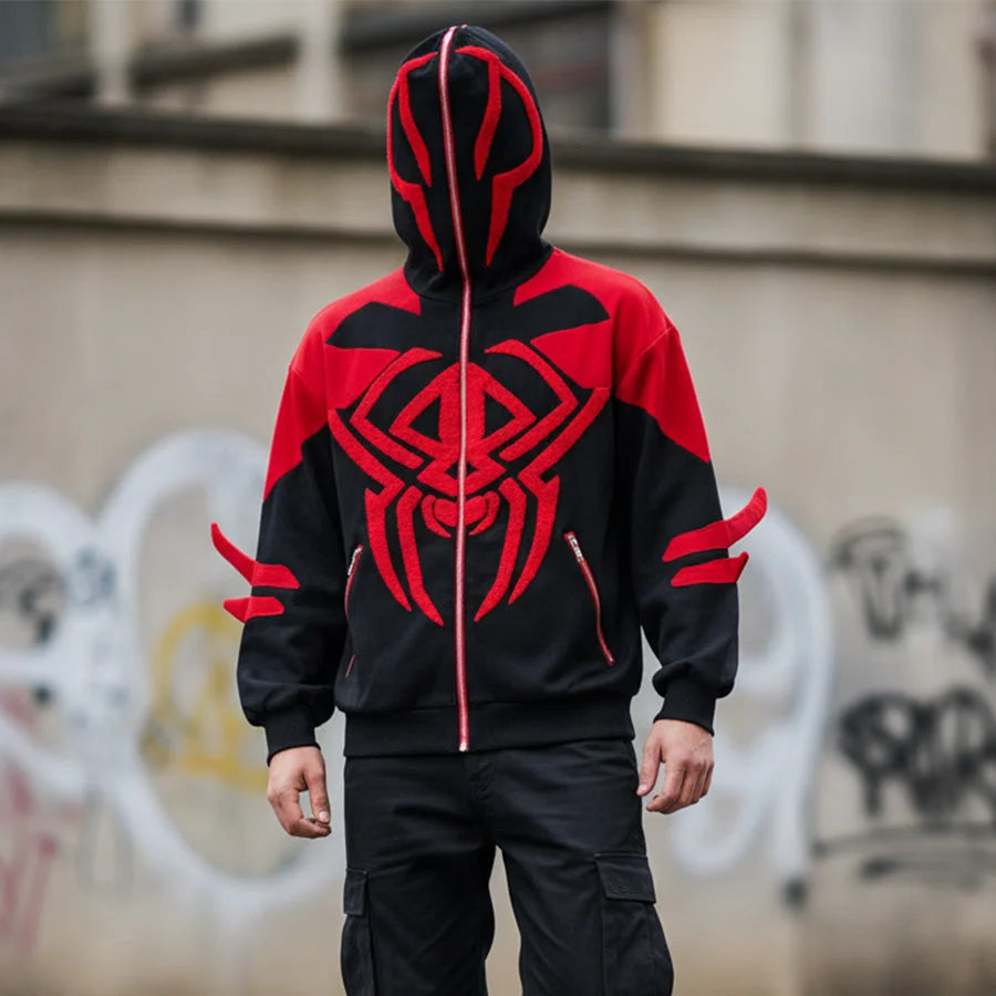 【CLEARANCE】COSFUN Original Spider Theme Full Zip Hoodie Sweatshirt IFAN06 Sweatshirt