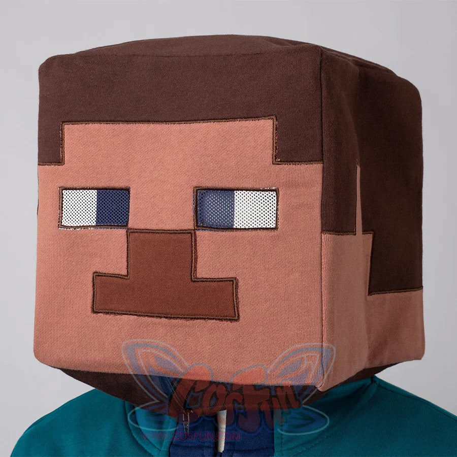 COSFUN Original Cosplay Steve Square Headgear, brown and skin tone, front view