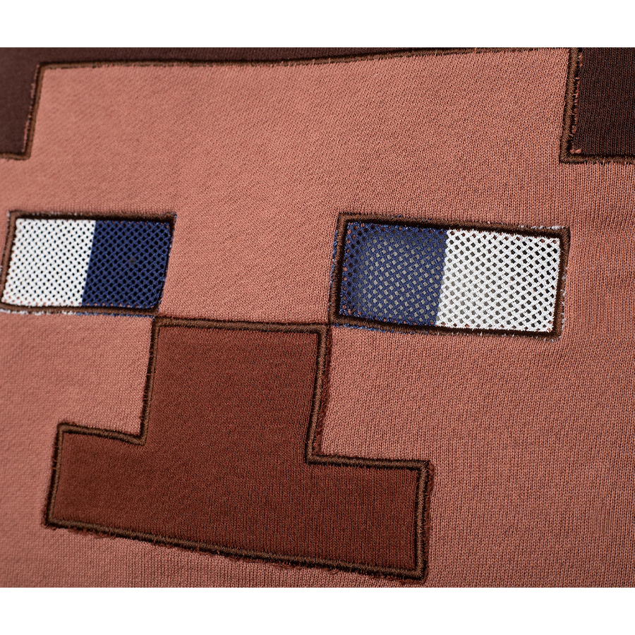 COSFUN Original Cosplay Steve Headgear, close-up of the eye part, it has two eye holes covered with blue and white mesh