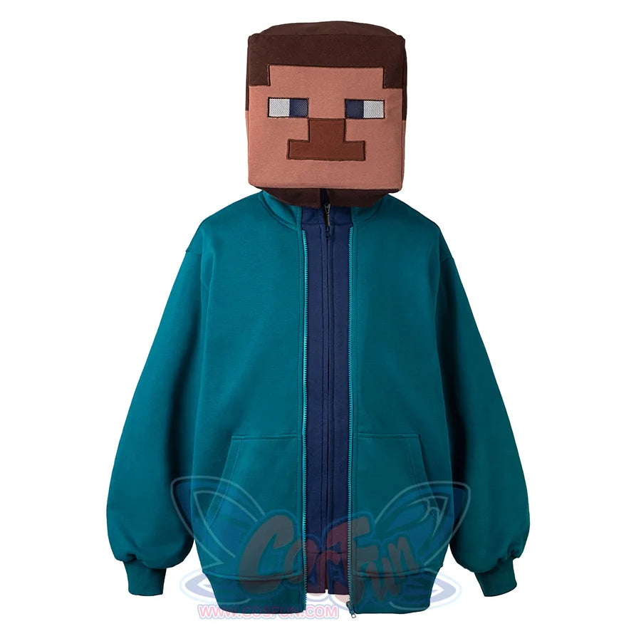 【PRE-SALE】COSFUN Original Pixel Block Farmer Teal Zipper Jacket FUN0033 Costumes