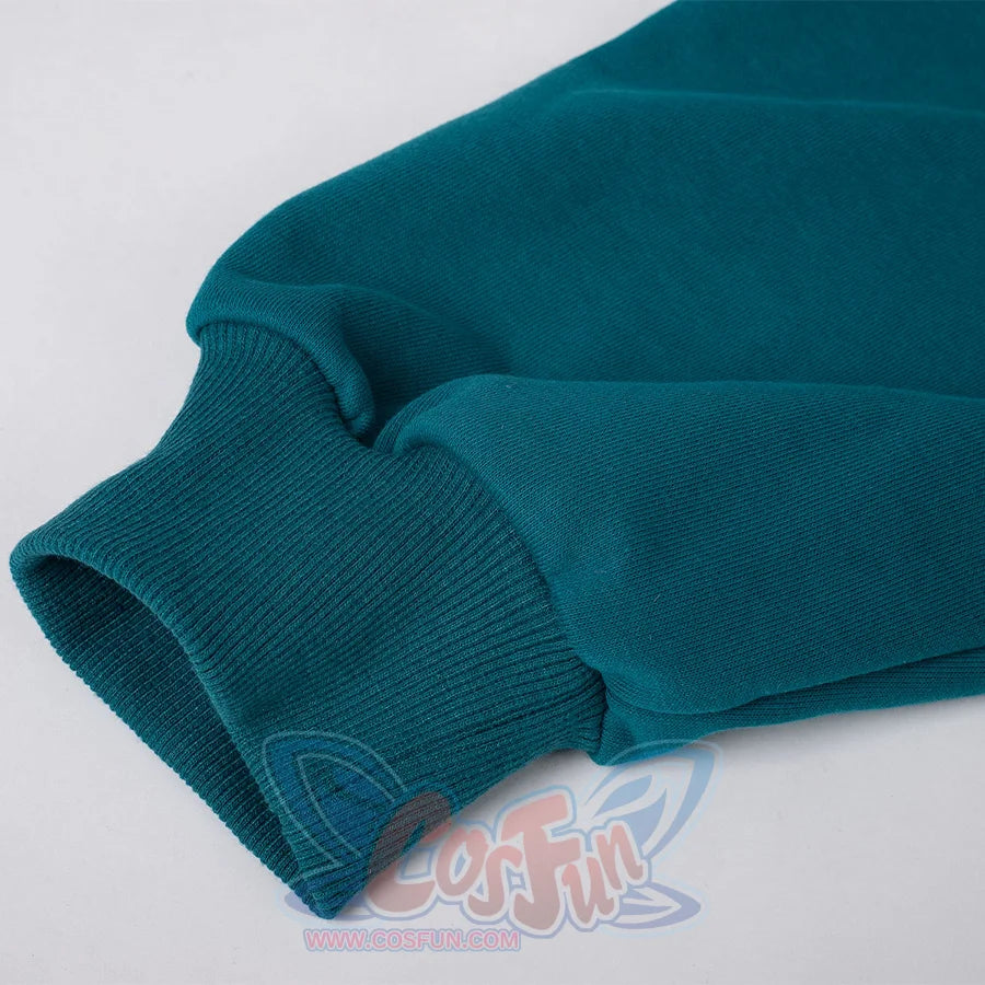 COSFUN Original Cosplay Steve Hoodie, lack blue color with same color ribbed cuffs