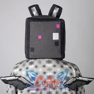 COSFUN Original Ender Dragon Cosplay square headgear, black and grey, back view