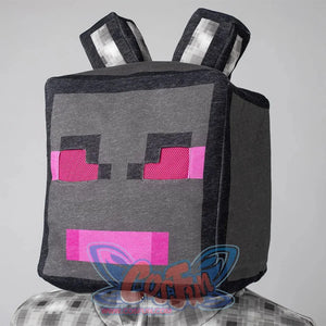 COSFUN Original Ender Dragon Cosplay square headgear, black and grey with magenta embellishment