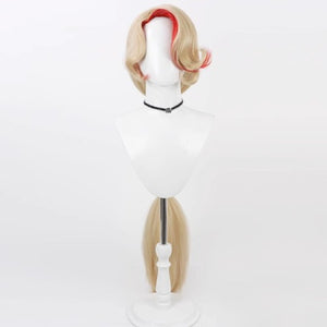 Hazbin Hotel Charlie Morningstar cosplay wig, long blonde highlighted with pink, front view