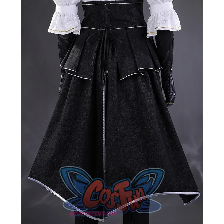 Clair Obscur: Expedition 33 Maelle Cosplay Costume, the waist ornament and back piece are black with white piping