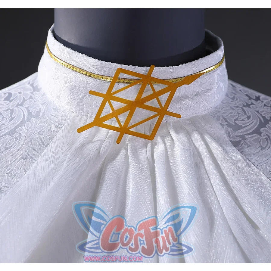 Clair Obscur: Expedition 33 Maelle Cosplay Costume Neck Ornament, the neckline is decorated with a gold brooch