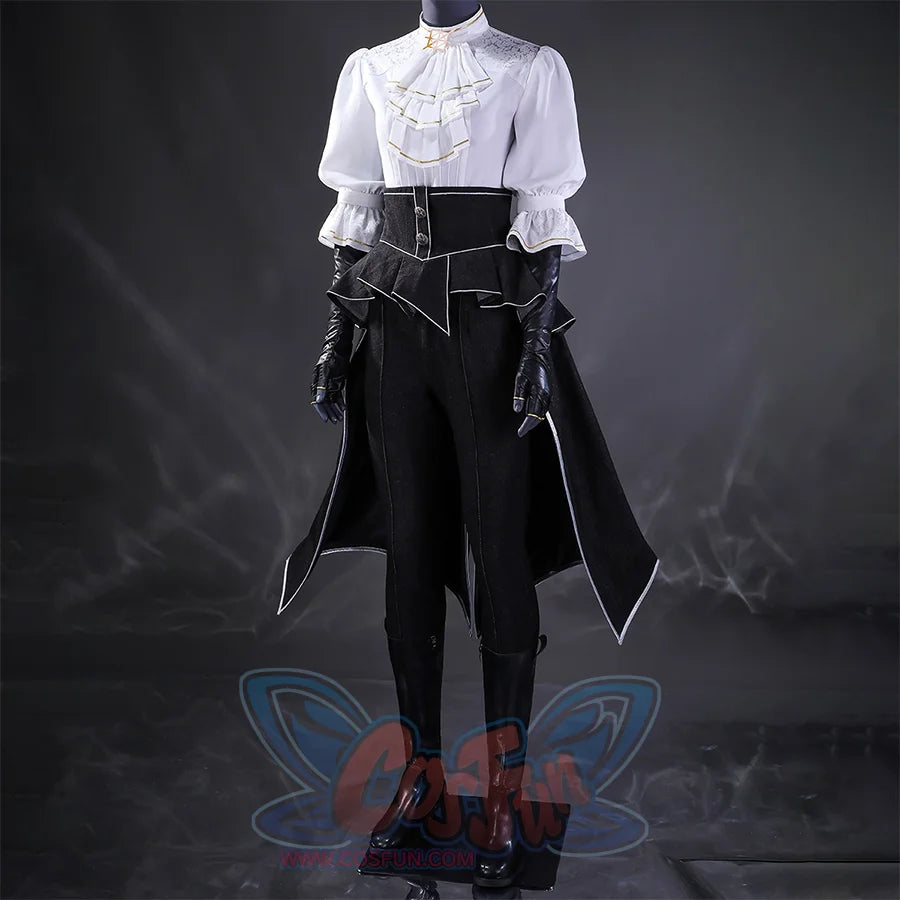 Clair Obscur: Expedition 33 Maelle Cosplay Costume Front View, the overall color of the clothes is black and white