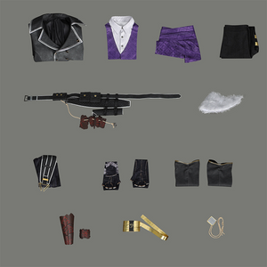 Clair Obscur: Expedition 33 Verso Cosplay Costume, includes coat, fake collar, waist, pants, belt group, hairy collar, cloak, gloves, leg covers, hand armor, sleeve badge, hairy collar decoration.