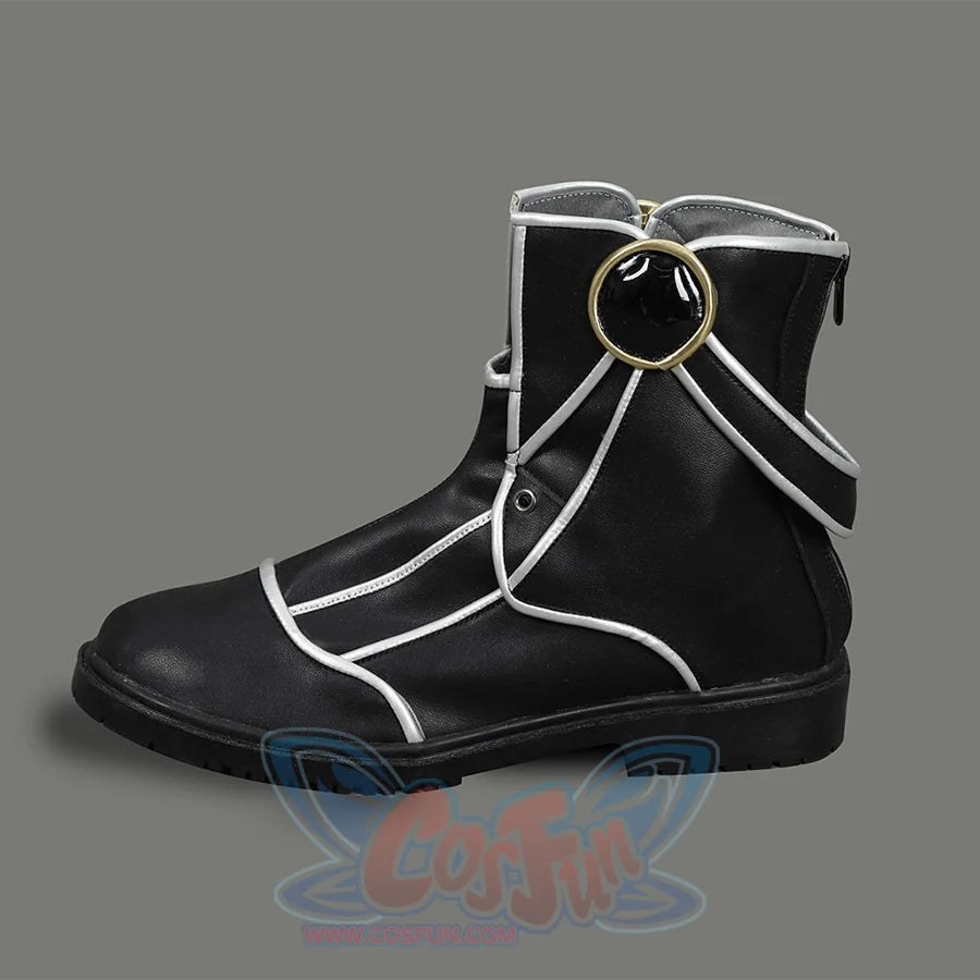 Verso cosplay boots are accented with silver piping that outlines the boot.