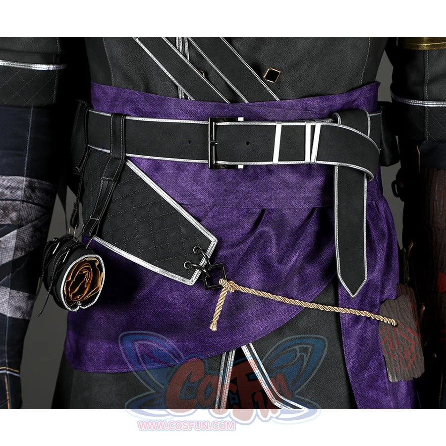 Clair Obscur: Expedition 33 Verso Cosplay Costume, front view of black belt group.