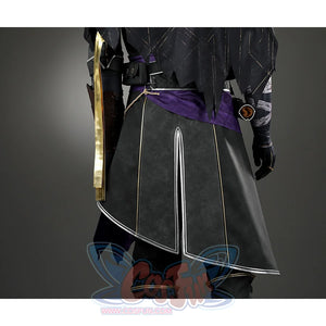 Clair Obscur: Expedition 33 Verso Cosplay Coat, asymmetrical hem, back view.