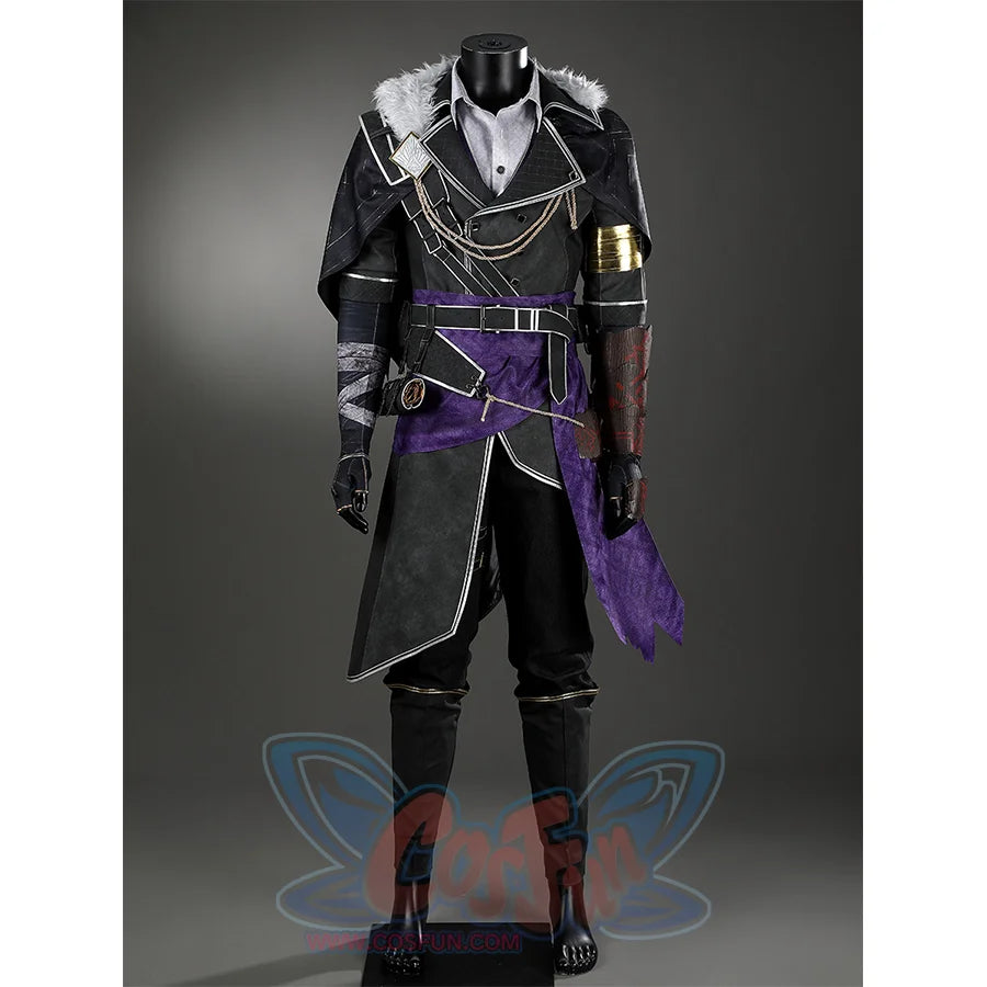 Clair Obscur: Expedition 33 Verso Cosplay Costume, black and purple outfit, front view.