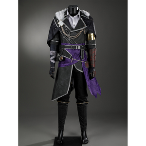 Clair Obscur: Expedition 33 Verso Cosplay Costume, black and purple outfit, front view.