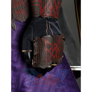 Clair Obscur: Expedition 33 Verso Cosplay Costume, brown wood grain armor has red pattern.