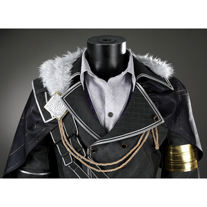 Clair Obscur: Expedition 33 Verso Cosplay Costume, close-up of upper body view, showing collar detail.