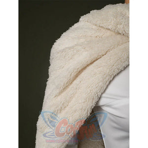 Close-up Padmé cosplay costume in white