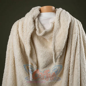 Close-up Padmé cosplay costume in white