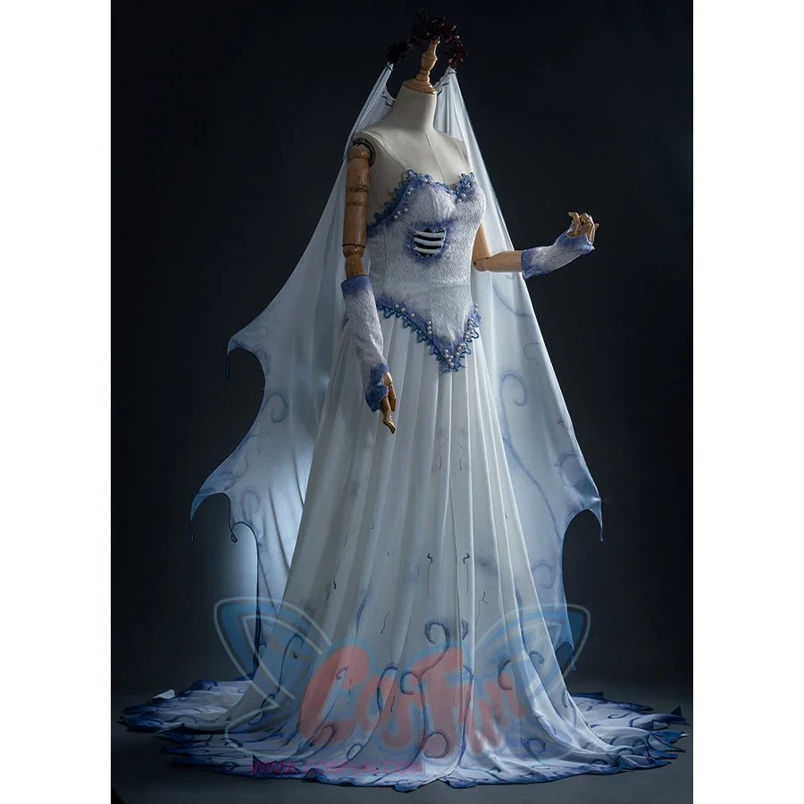 【READY】Corpse Bride Emily Cosplay Costume Halloween Dress N08774 S Costumes