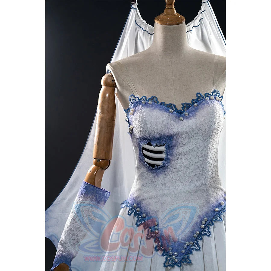 Corpse Bride Emily Cosplay Costume Halloween Dress N08774, S