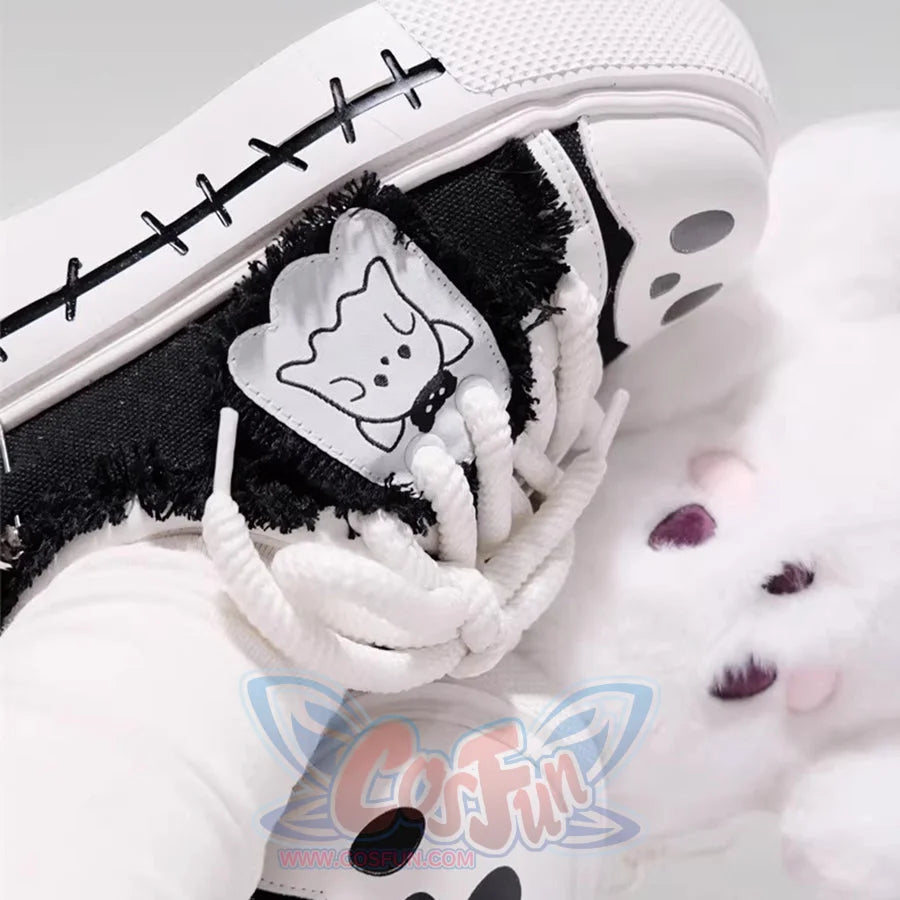 Cute Ghost Harajuku Platform  Japanese Subculture Girls Canvas Shoes