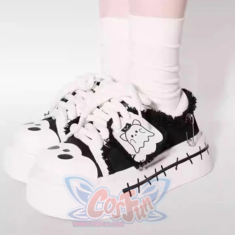 Cute Ghost Harajuku Platform  Japanese Subculture Girls Canvas Shoes