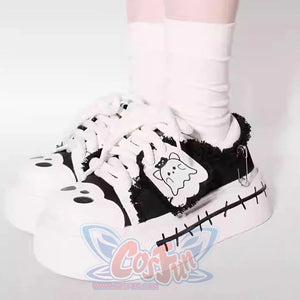Cute Ghost Harajuku Platform  Japanese Subculture Girls Canvas Shoes