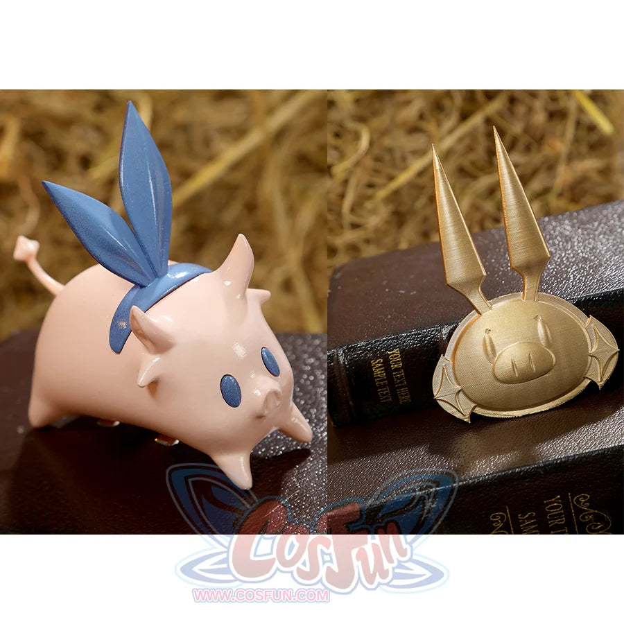 Hat accessories with pig charm and gold ears for DNA Duet Night Abyss Truffle cosplay costume set