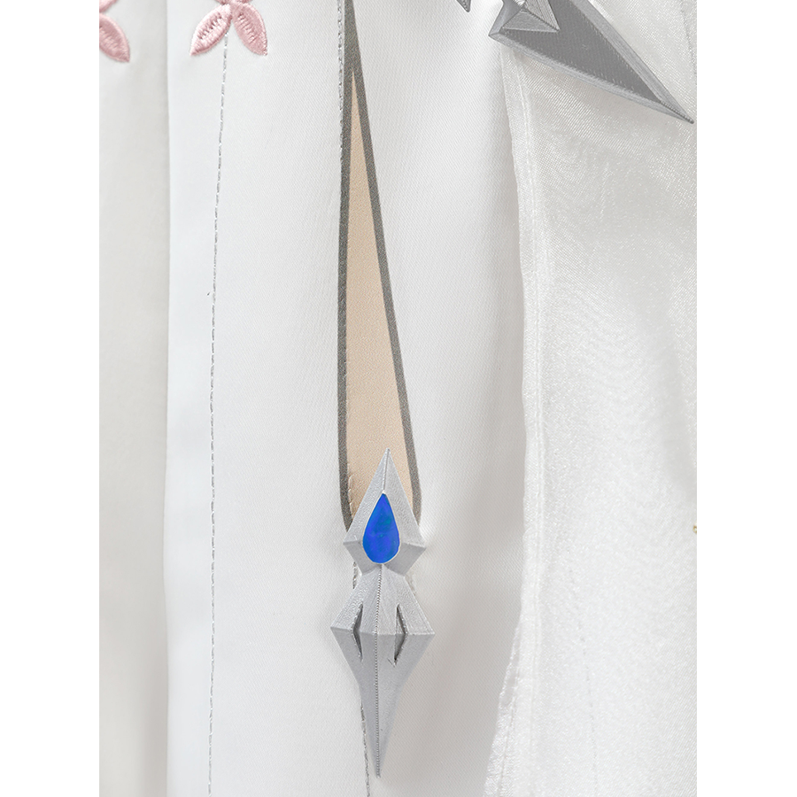 Hem decoration with blue gem pendant for DNA Duet Night Abyss Truffle cosplay costume skirt detail