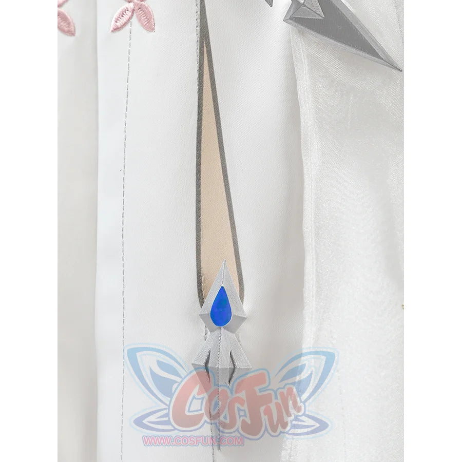 Hem decoration with blue gem pendant for DNA Duet Night Abyss Truffle cosplay costume skirt detail