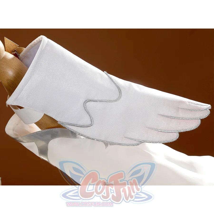 White feathered wing accessory detail for DNA Duet Night Abyss Truffle cosplay costume shoulder