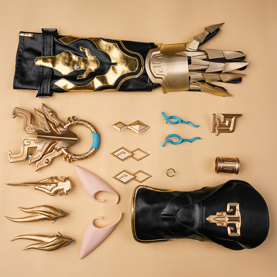 Dan Heng Permansor Terrae Cosplay Costume Accessories, includes gloves, hand waist, dragon decoration, ring, ect.