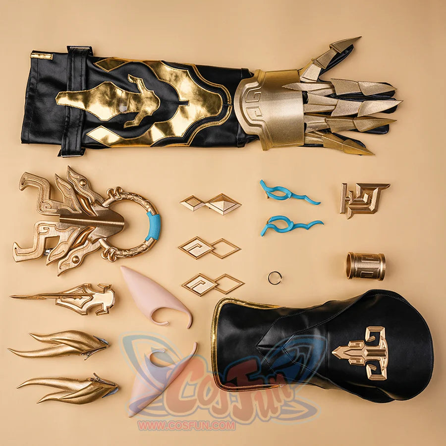 Dan Heng Permansor Terrae Cosplay Costume Accessories, includes gloves, hand waist, dragon decoration, ring, ect.