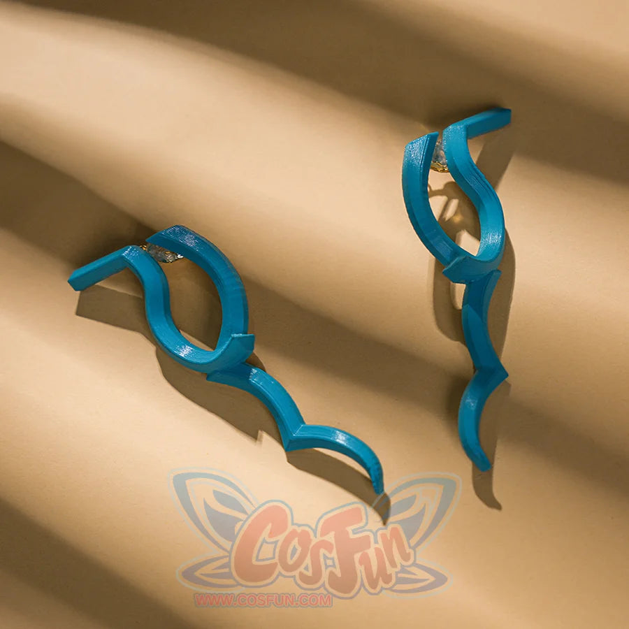 Dan Heng Permansor Terrae Cosplay Costume, a pair of teal earring.