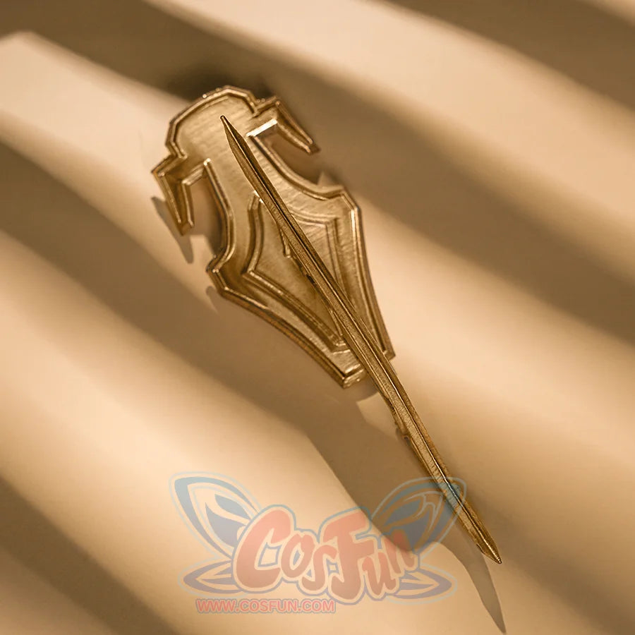 Dan Heng Permansor Terrae Cosplay Costume, a gold hand decoration.
