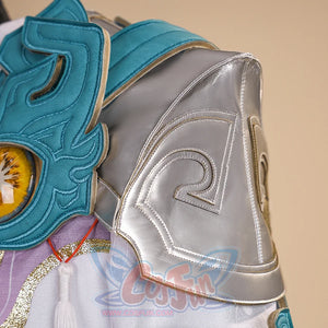 Dan Heng Permansor Terrae Cosplay Costume, a silver shoulder armor on the left shoulder.