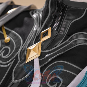 Dan Heng Permansor Terrae Cosplay Costume, there is a decoration composed of two rhombuses.