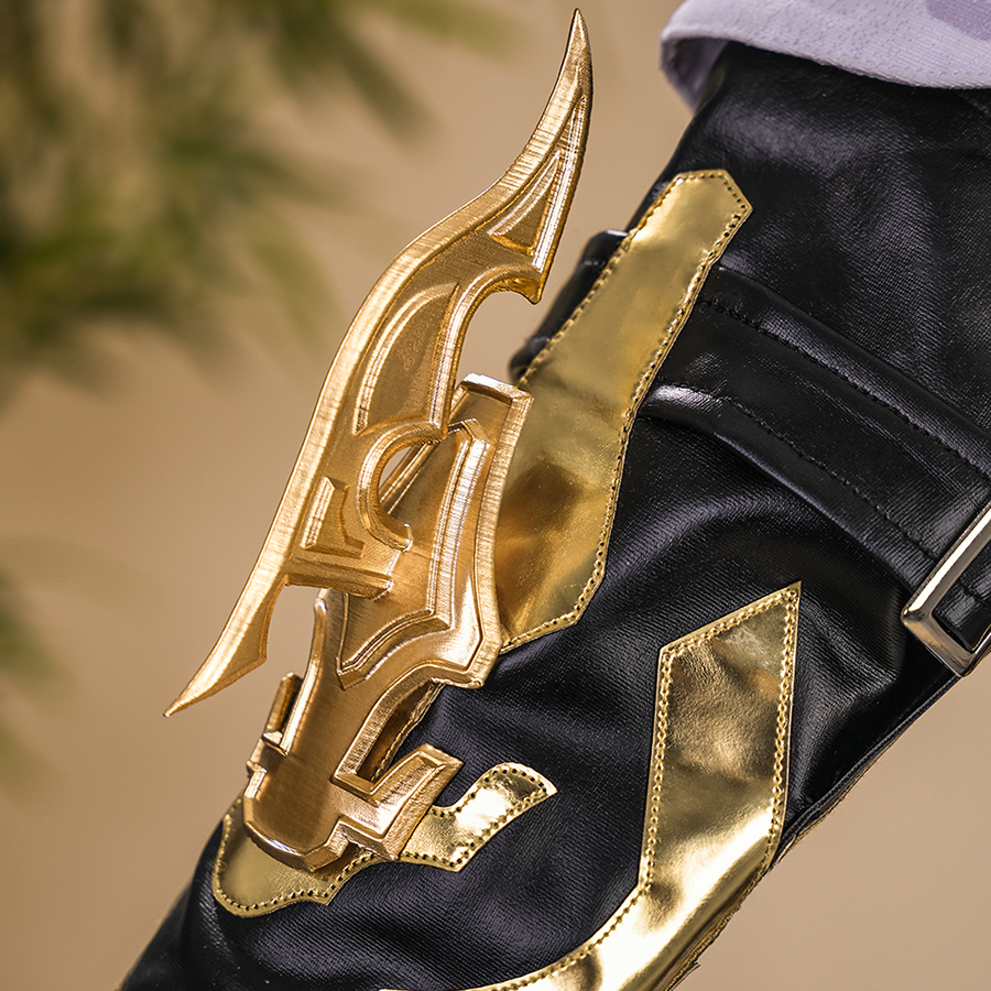 Dan Heng Permansor Terrae Cosplay Costume, gold modeling hand decoration.
