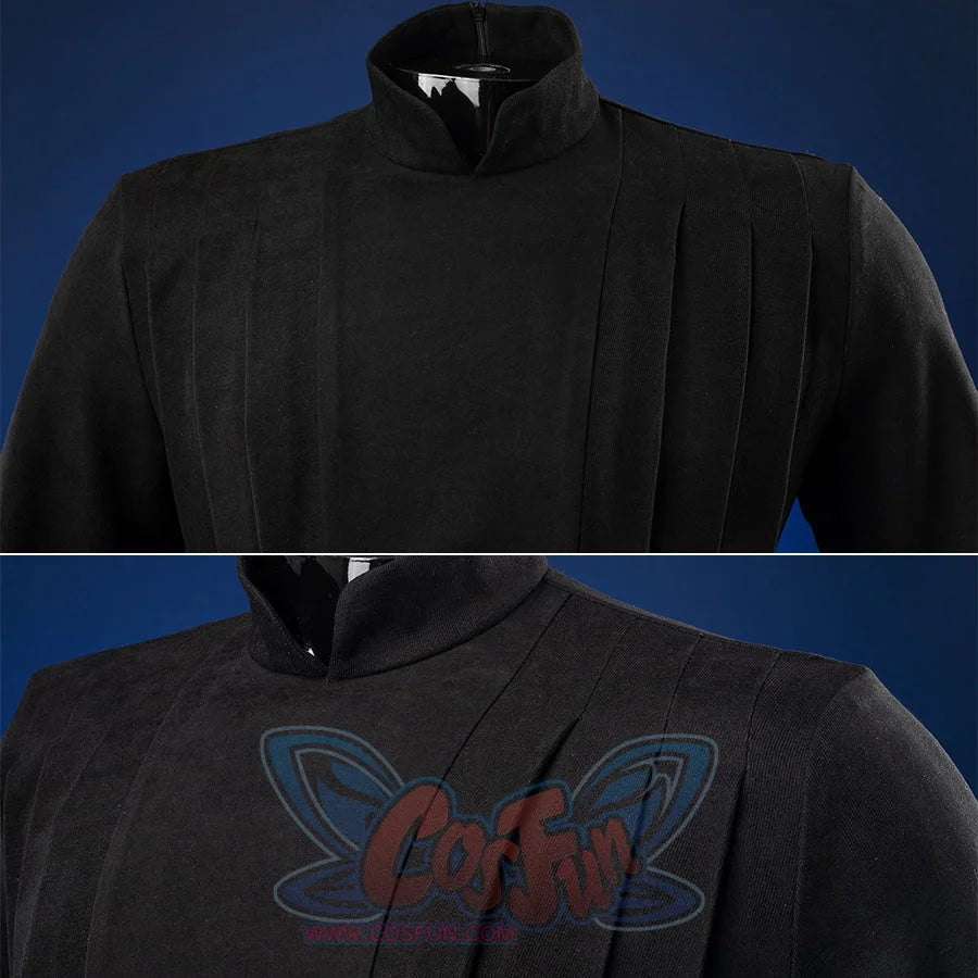 Luke Skywalker cosplay costume cloak shoulder closeup showing fabric texture and seams