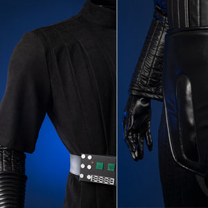Luke Skywalker cosplay costume utility belt and glove comparison showing accessories