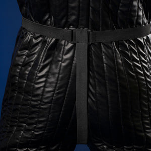 Luke Skywalker cosplay costume leg wrap straps closeup with textured pants detail