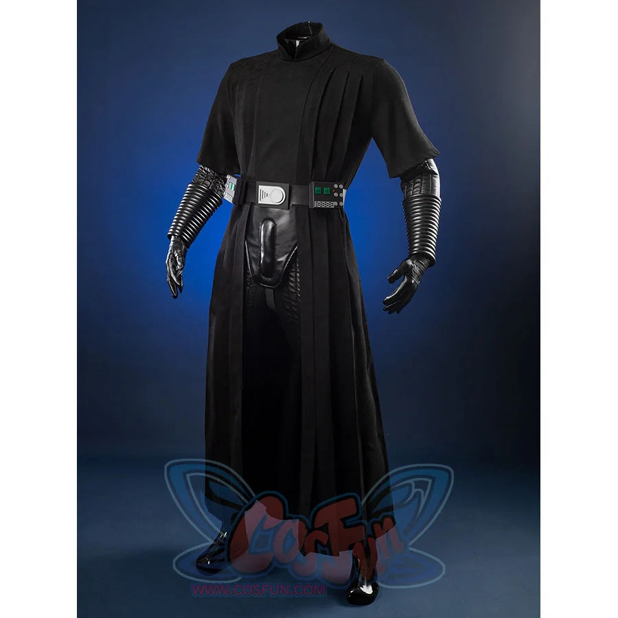 Luke Skywalker cosplay costume side angle showcasing robe and metallic arm bracers