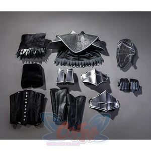 Complete Yuria cosplay costume set with all armor pieces, dress, collar, gauntlets, and accessories