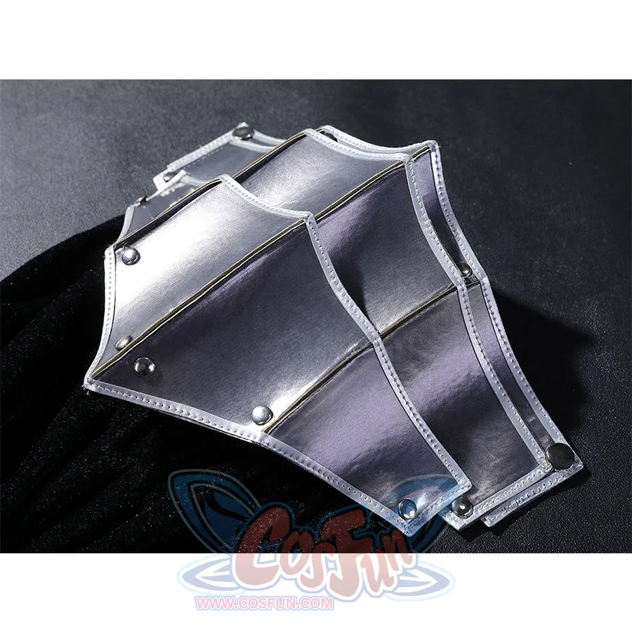 Yuria cosplay costume shoulder armor piece with silver finish and decorative rivets detail