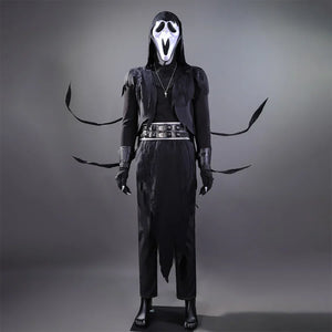 Dead by Daylight Danny Johnson Cosplay Costume, overall black, with the edges of the clothing in an irregular torn shape