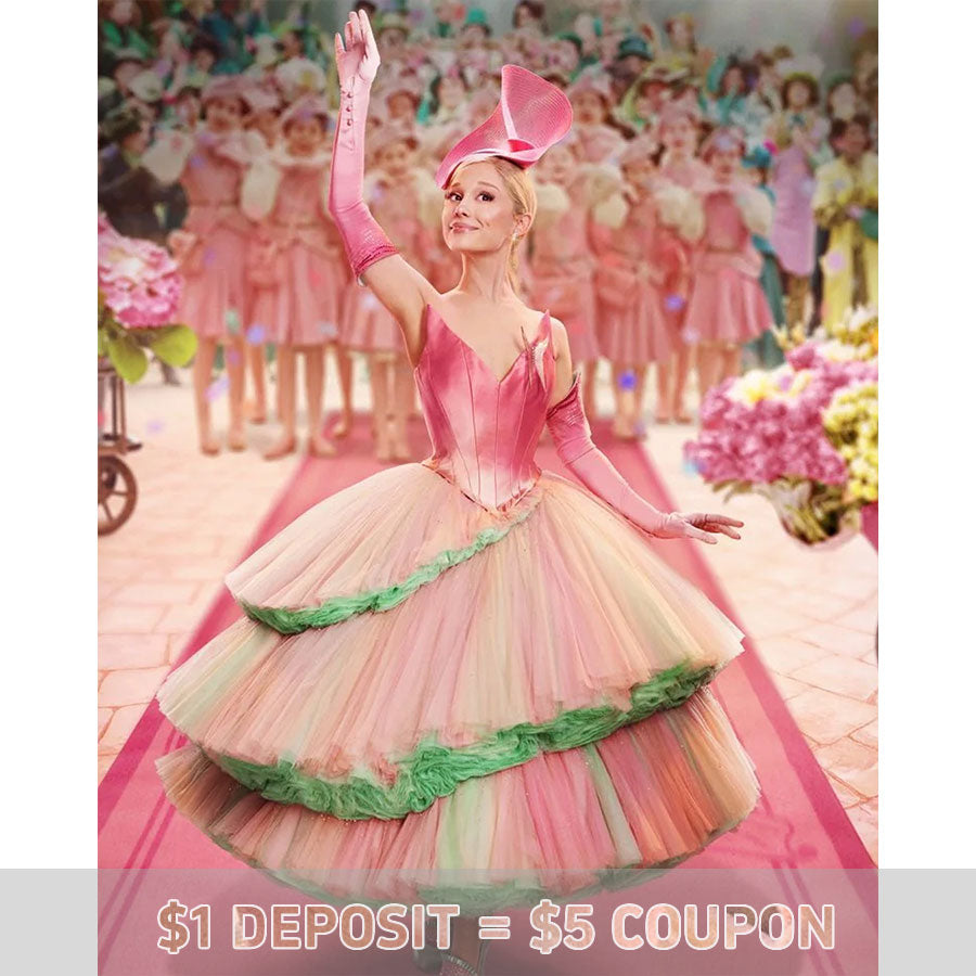 【CONFIRMATION】Deposit Fairytale Rainbow Ombre Tulle Dress Glinda Cosplay Costume