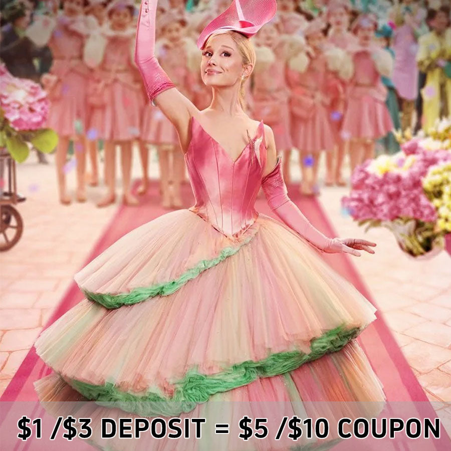 【CONFIRMATION】Deposit Fairytale Rainbow Ombre Tulle Dress Glinda Cosplay Costume