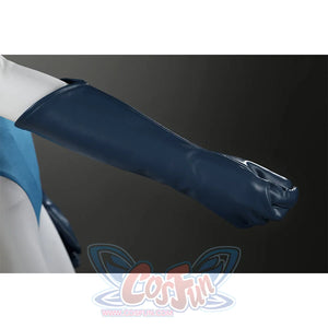 Dispatch Mandy cosplay costume blue glove accessory detail closeup