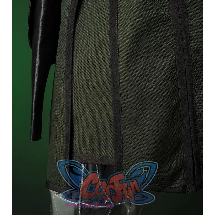 Doctor Doom Cosplay Costume hem,  the clothes are make of windbreaker, canvas with a black edge.